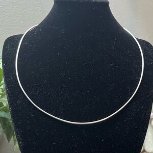 Minimalist Sterling Silver Round Omega Chain Necklace